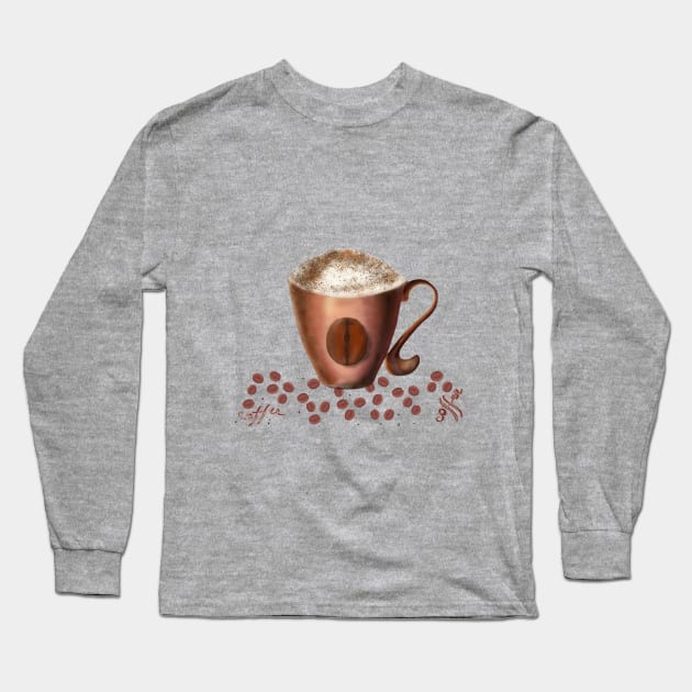 Cappuccino Long Sleeve T-Shirt by ArtKsenia